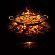 Paella a leña del Restaurante Los Pinochos en Valladolid
